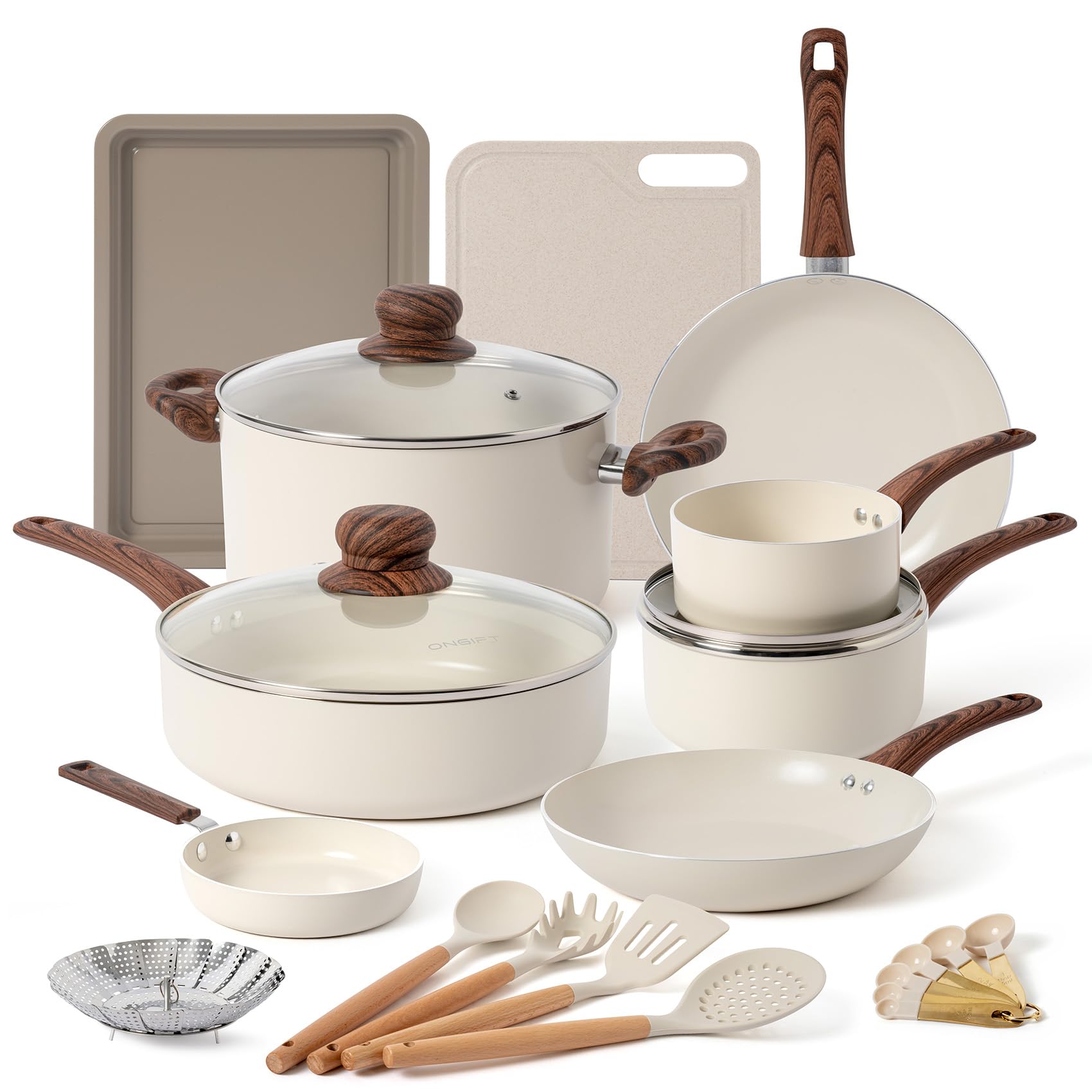 Ceramic Pots and Pans Set Nonstick Kitchen Cookware Sets